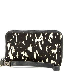 🆕 Aimee Kestenberg | Cowhide Leather Black White Women’s Wrislet Wallet
